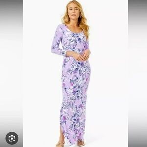 Lilly Pulitzer Zayda Maxi in Trunks In The Air, 3/4 length sleeve dress.